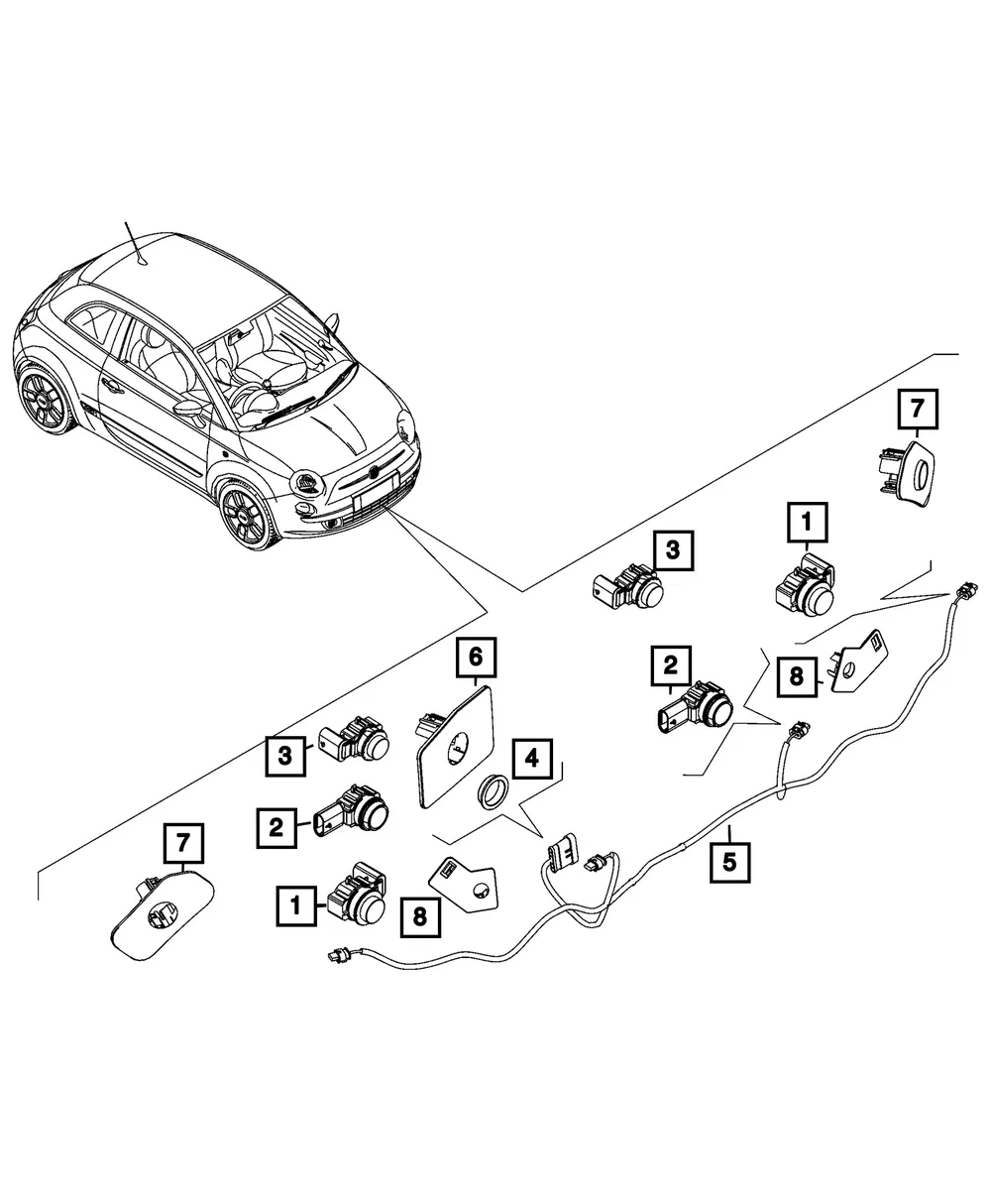 Park Assist Sensor - Mopar (7TL77TZZAA)