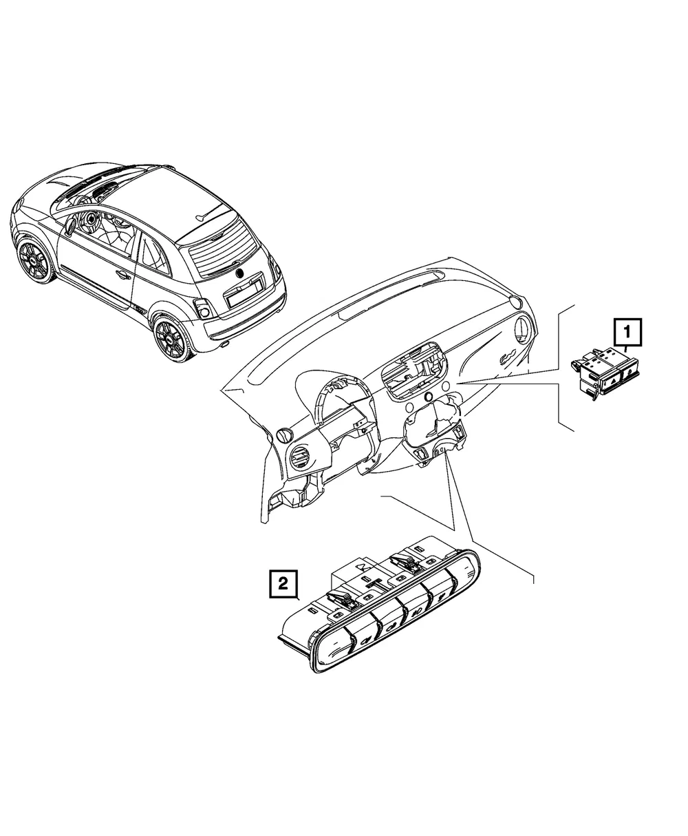 Instrument Panel Switch - Mopar (7TN99LXHAA)