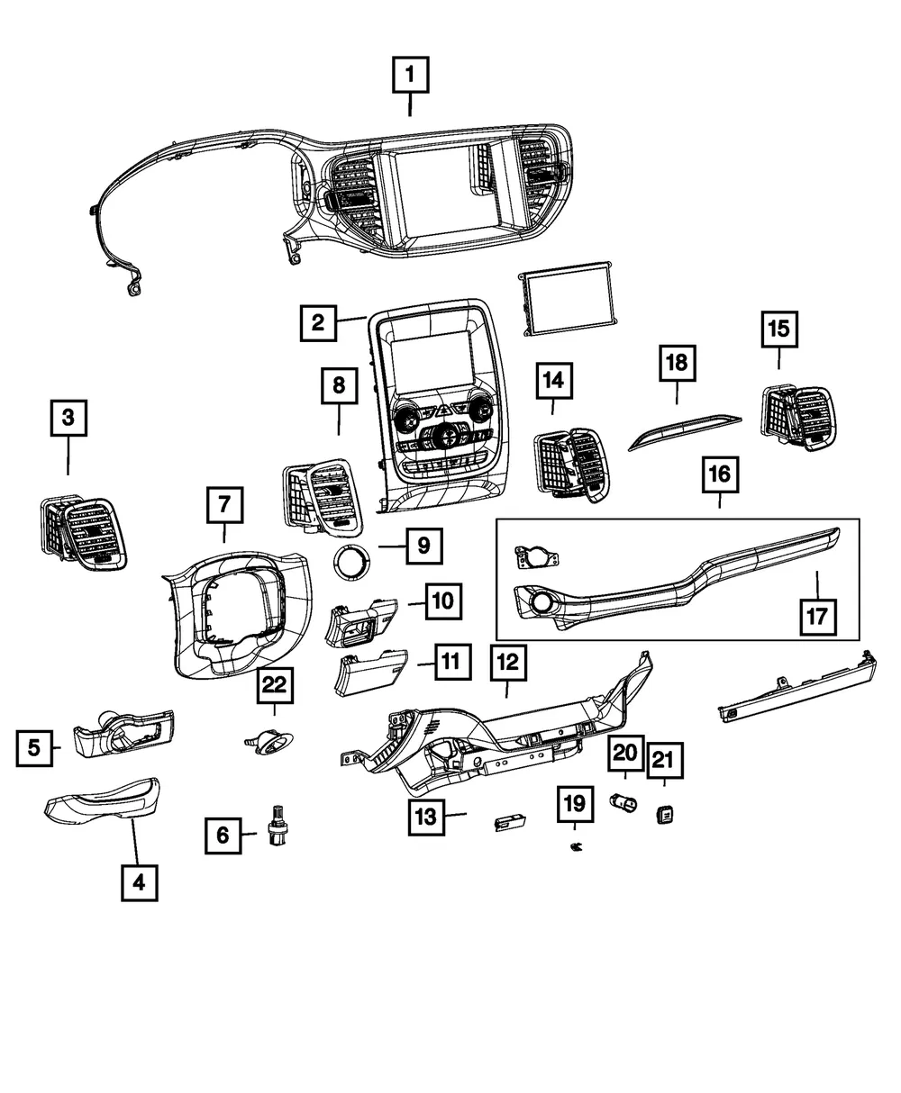 Ignition Ring Bezel - Mopar (7cs91wa9aa)