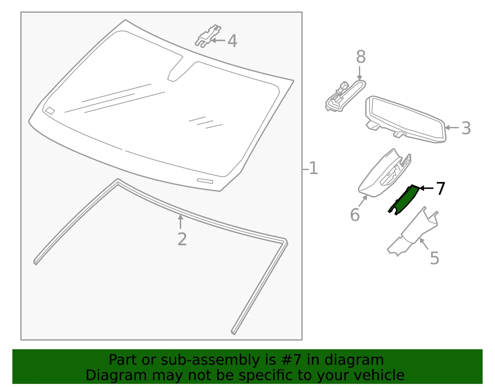 Black Windshield Multifunction Sensor Mount Bracket Cover Insert - GM (84049176)