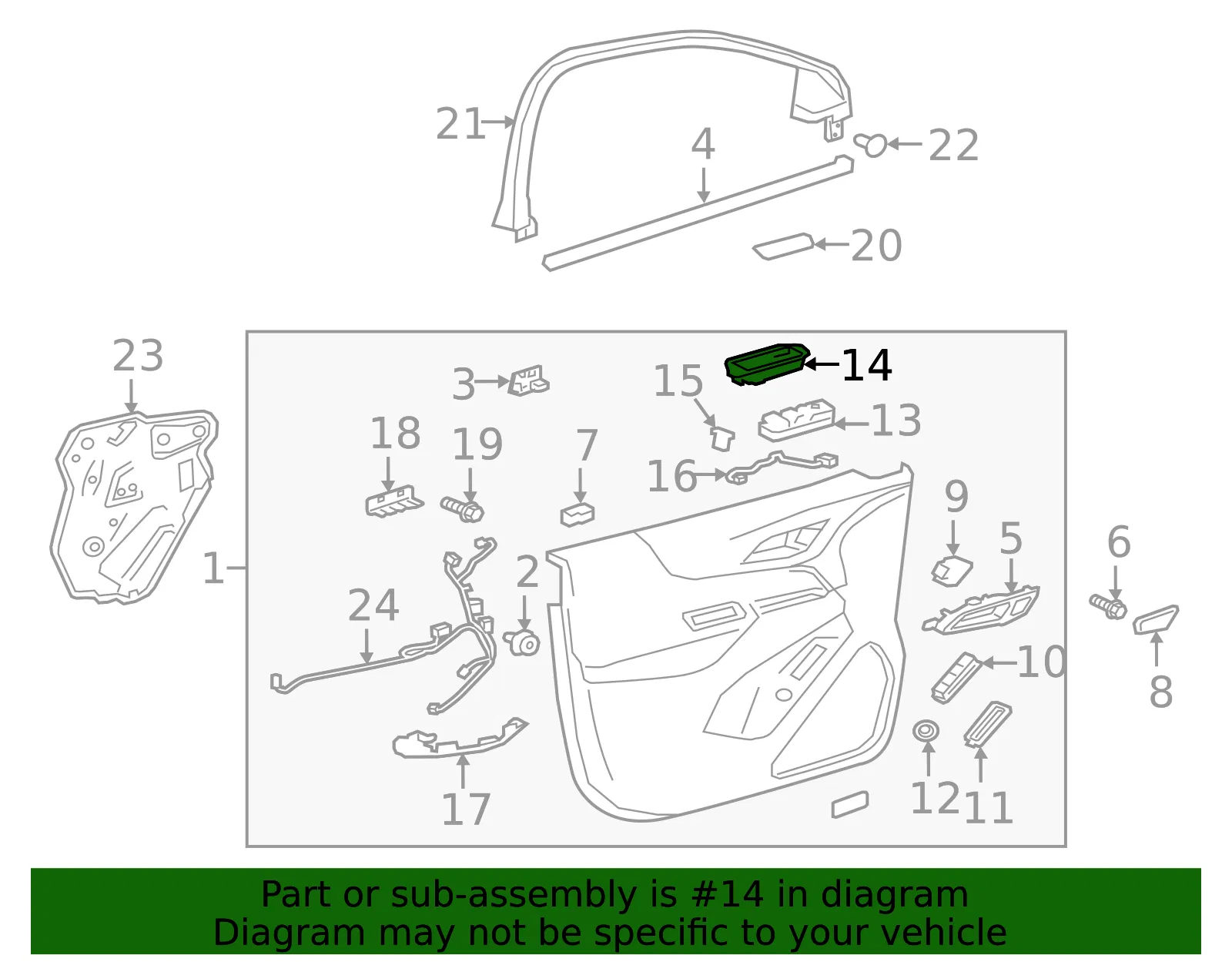 Switch Bezel - Driver's Side (LH) - GM (84156195)