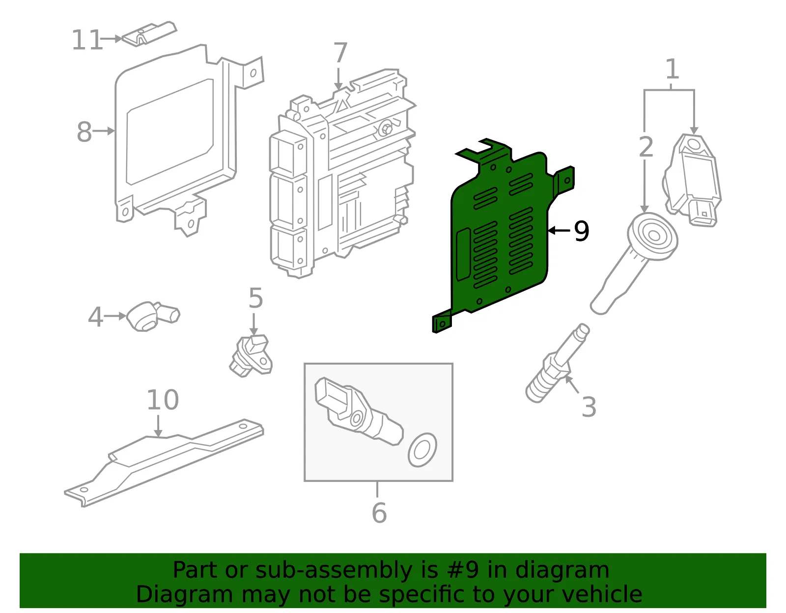 Engine Control Module Bracket Brace - GM (84210054)