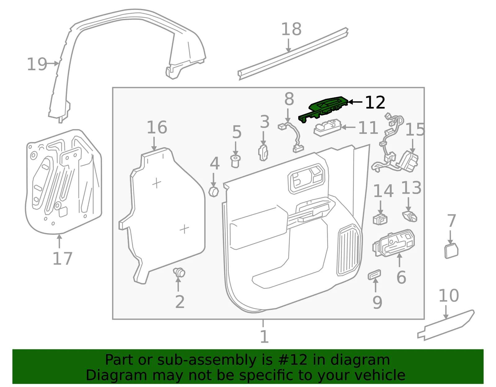 Switch Panel - Driver's Side (LH) - GM (84363372)
