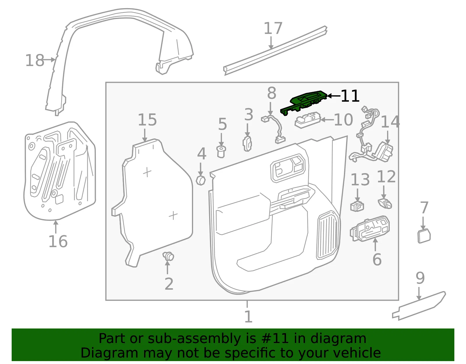 Switch Panel - Driver's Side (LH) - GM (84363374)