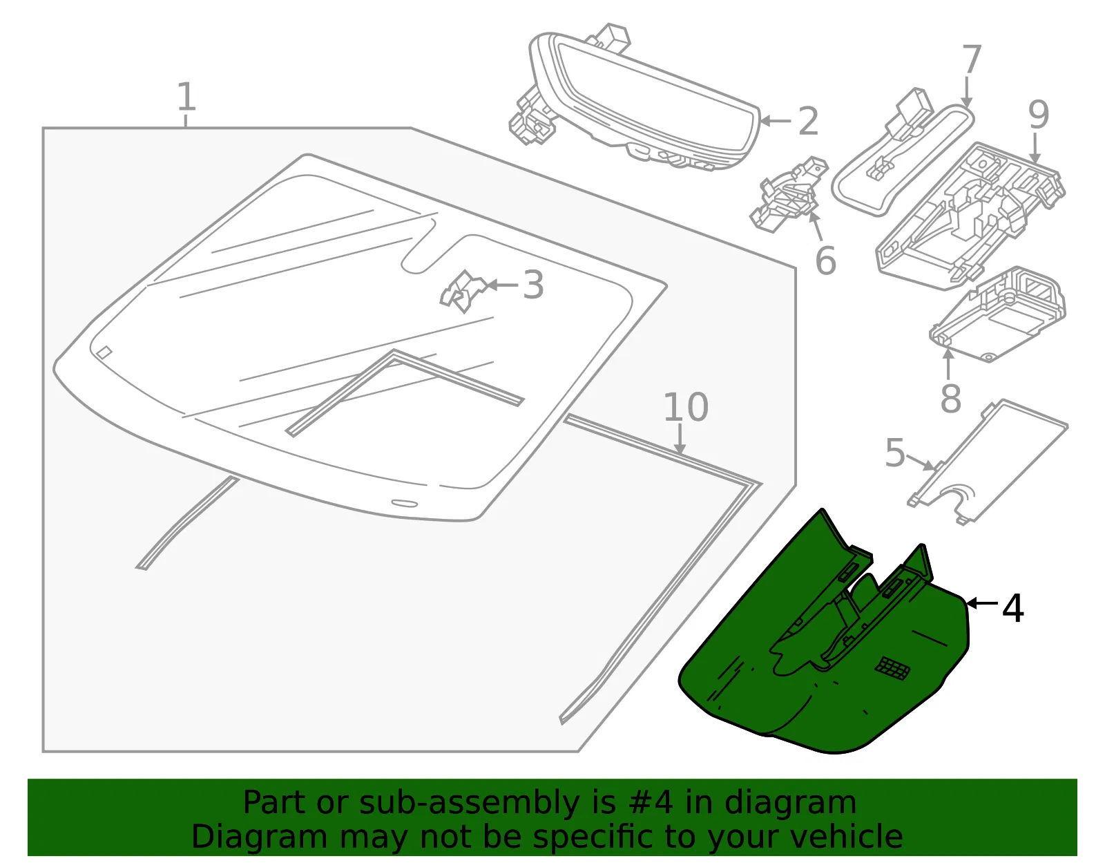 Windshield Multifunction Sensor Mount Bracket Cover - GM (84376149)