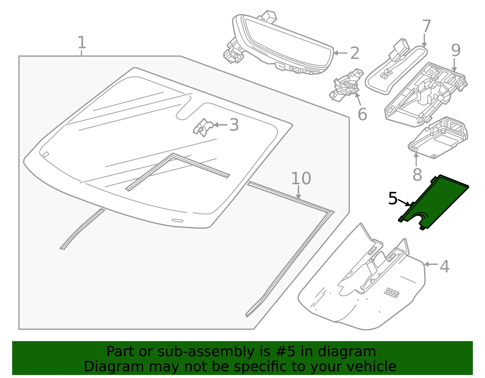 Windshield Multifunction Sensor Mount Bracket Cover Insert - GM (84376151)