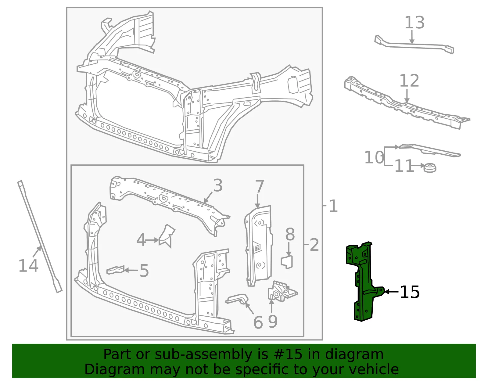 Headlamp Bracket - Passenger Side (RH) - GM (84464089)