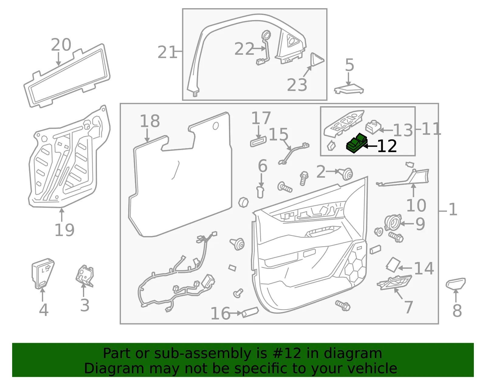 Front Driver Side Door Window Switch - ACDelco (84537072)