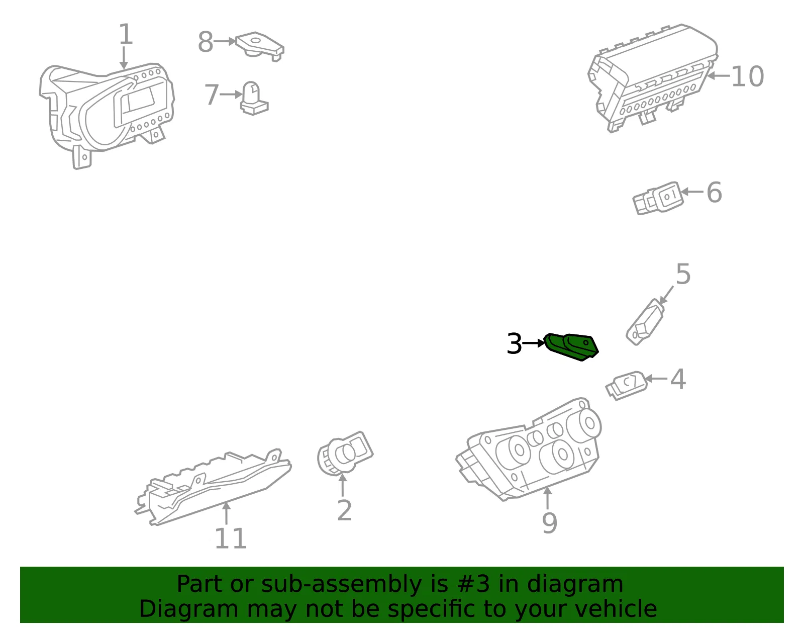 Switch - Driver's Side (LH) - GM (84545413)