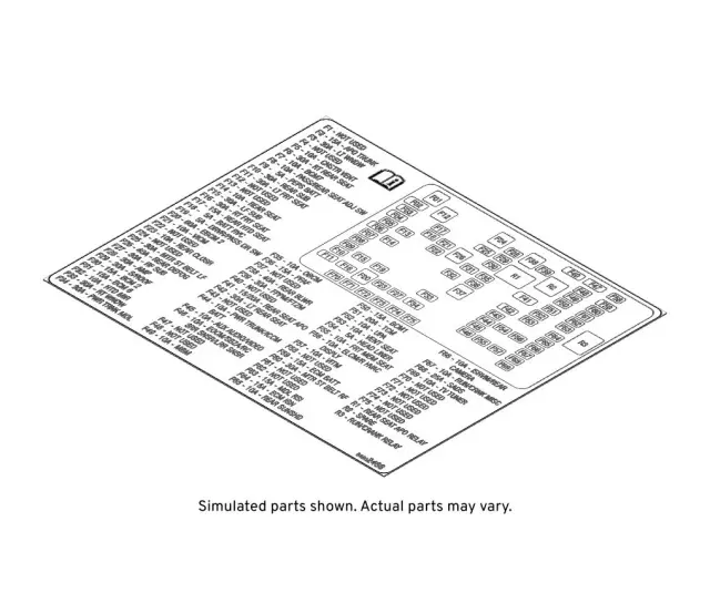 Rear Body Fuse Block Label - GM (84602468)