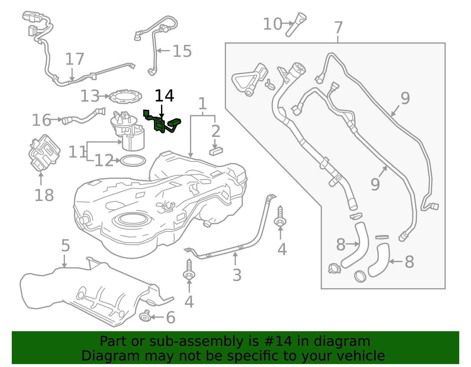 Fuel Level Sensor - GM (84660721)