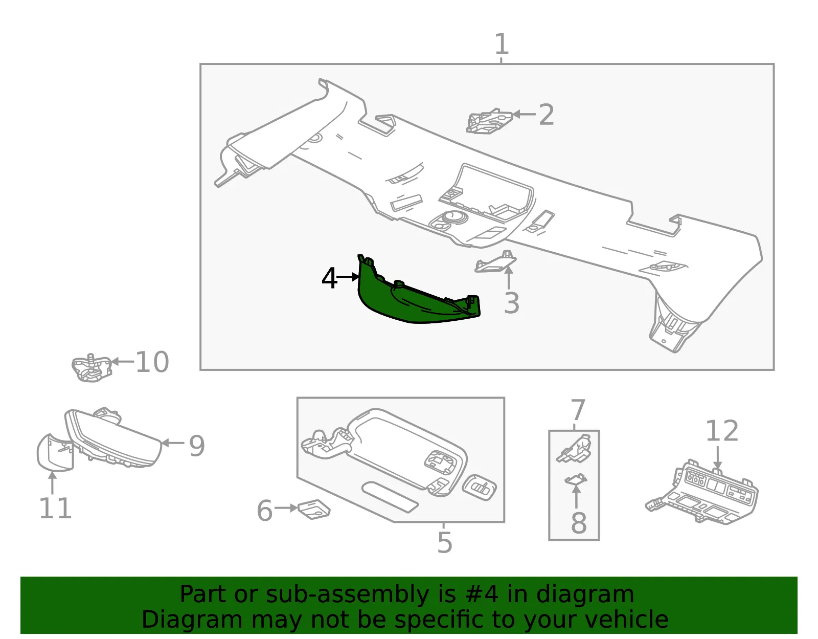 Black Windshield Multifunction Sensor Mount Bracket Cover - GM (84688192)
