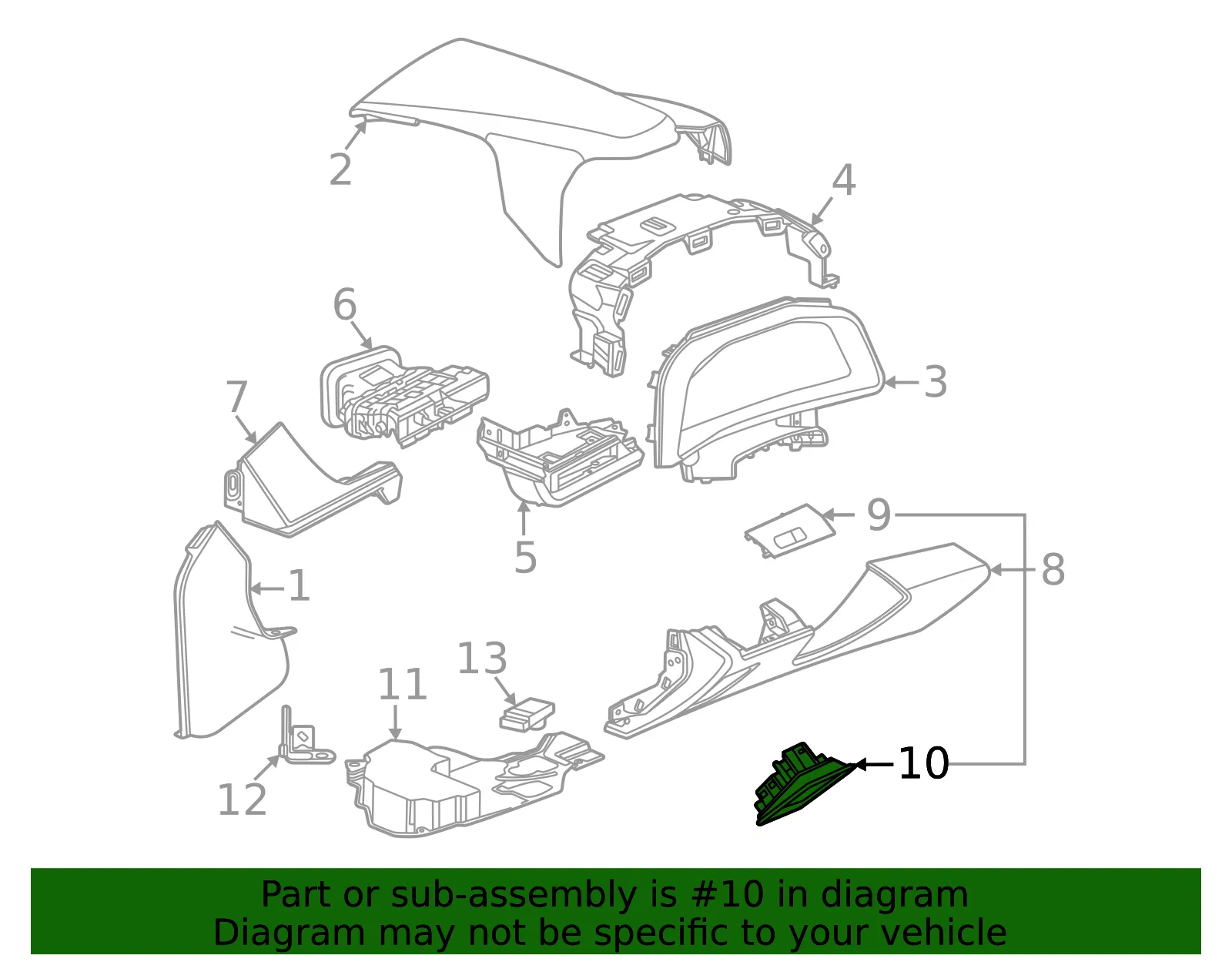 Headlight Switch Bezel - GM (84781309)