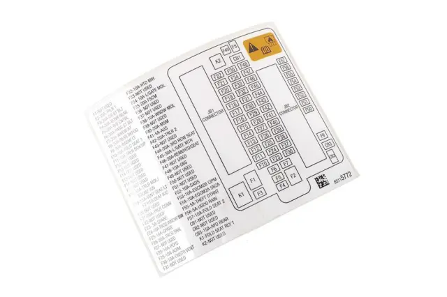 Fuse Box Label - GM (85115772)