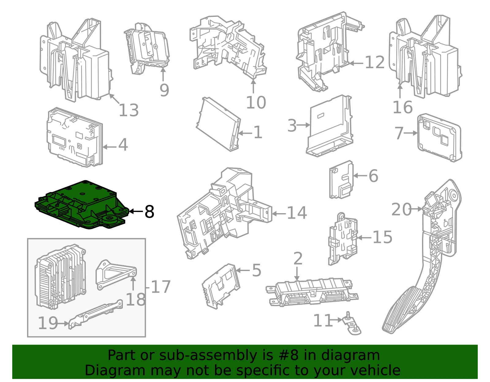 Lateral Accelerometer Sensor - GM (85532096)