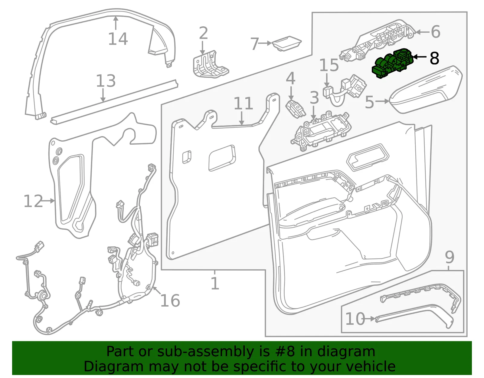 Door Window Switch - GM (85670261)
