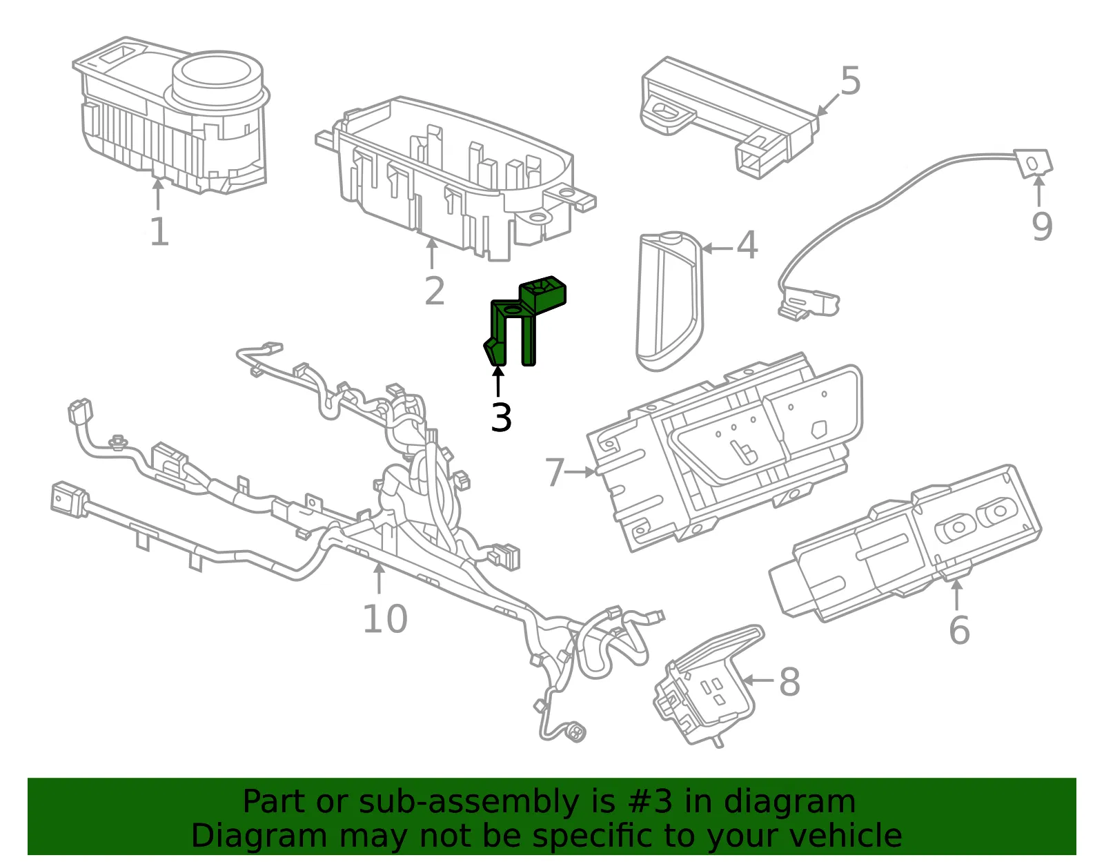 Control Switch Rear Brace - GM (86599045)