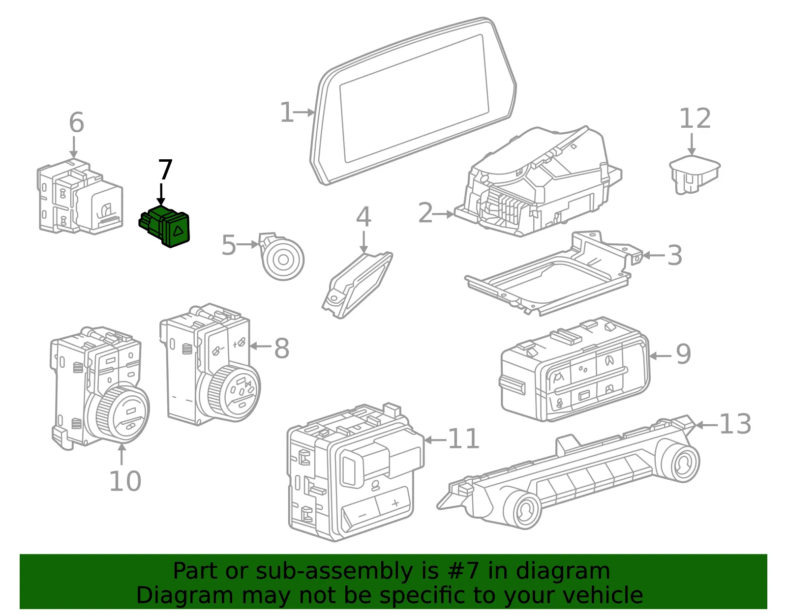 Hazard Switch - GM (86803245)