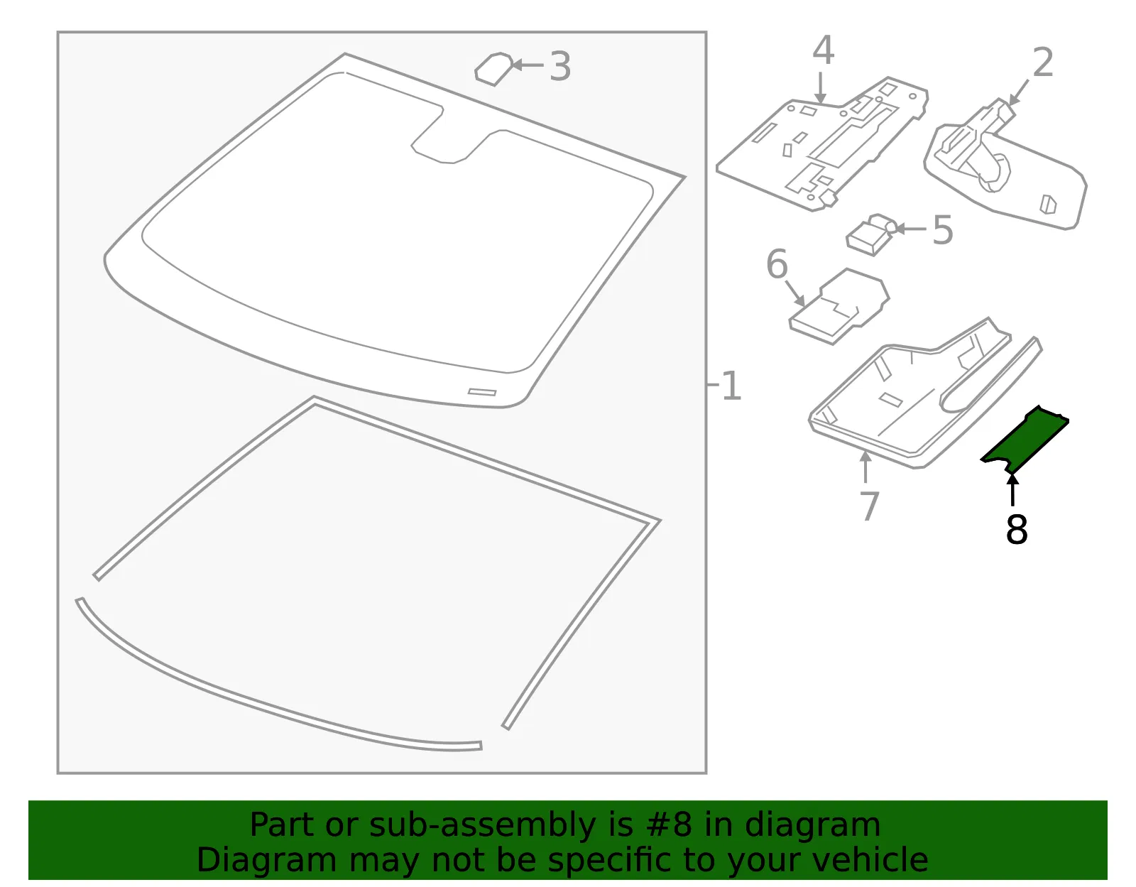 Light Ash Gray Windshield Multi-Function Sensor Mount Bracket Cover Insert - GM (94556627)
