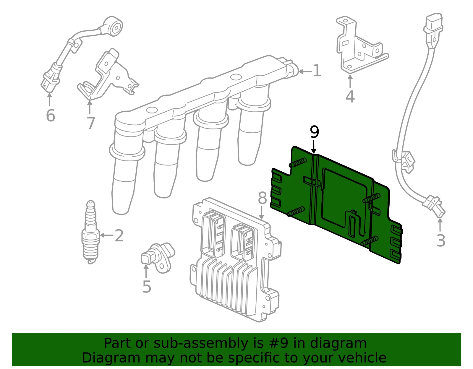 Engine Control Module Bracket - GM (95049284)