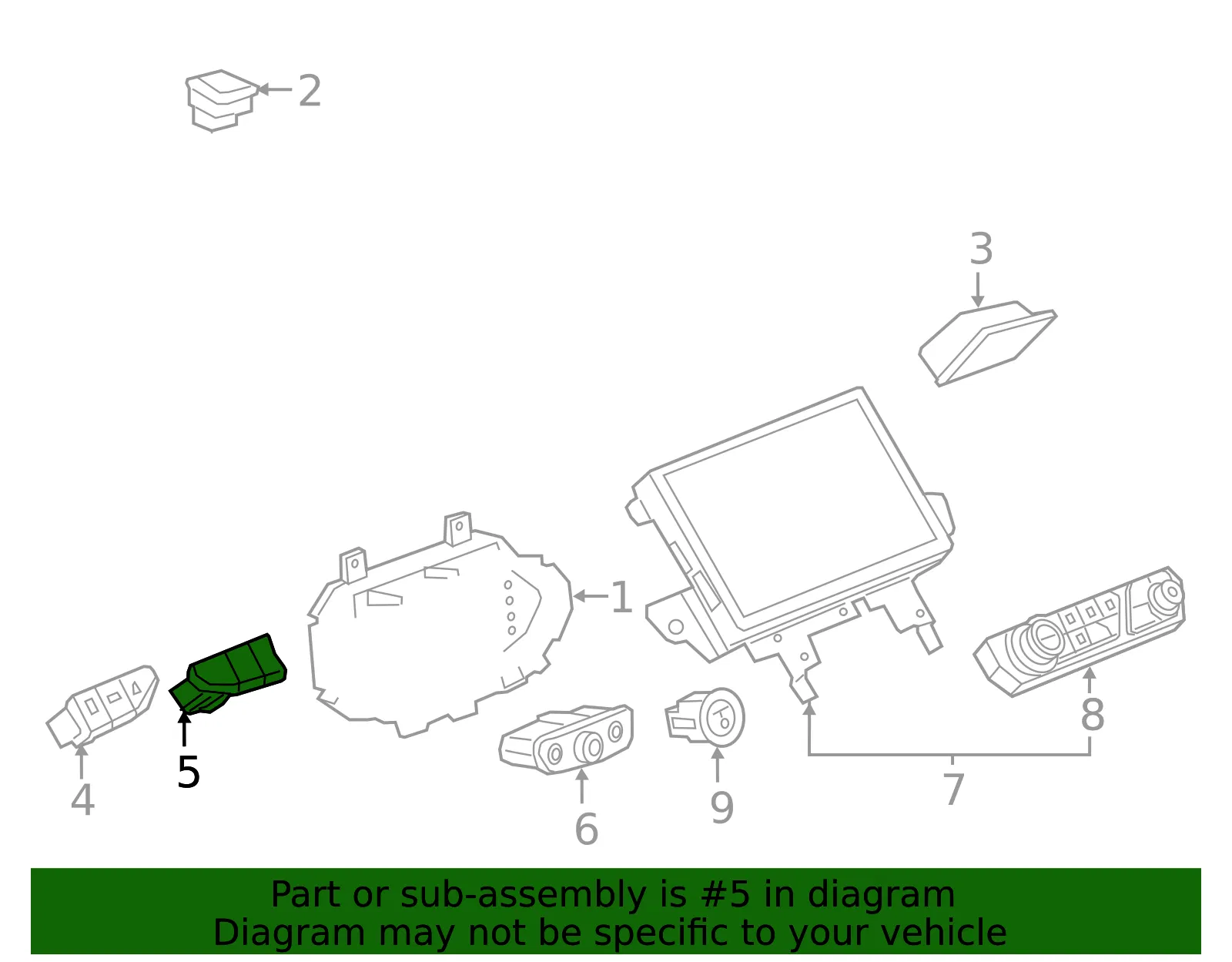 Instrument Panel Center Accessory Function Switch - GM (95442196)