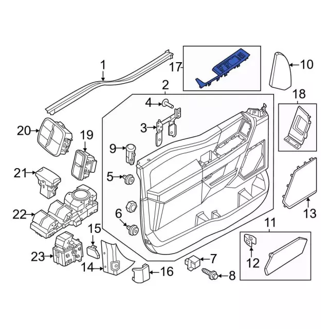 Door Window Switch Bezel - Ford (ML3Z-14528-DB)