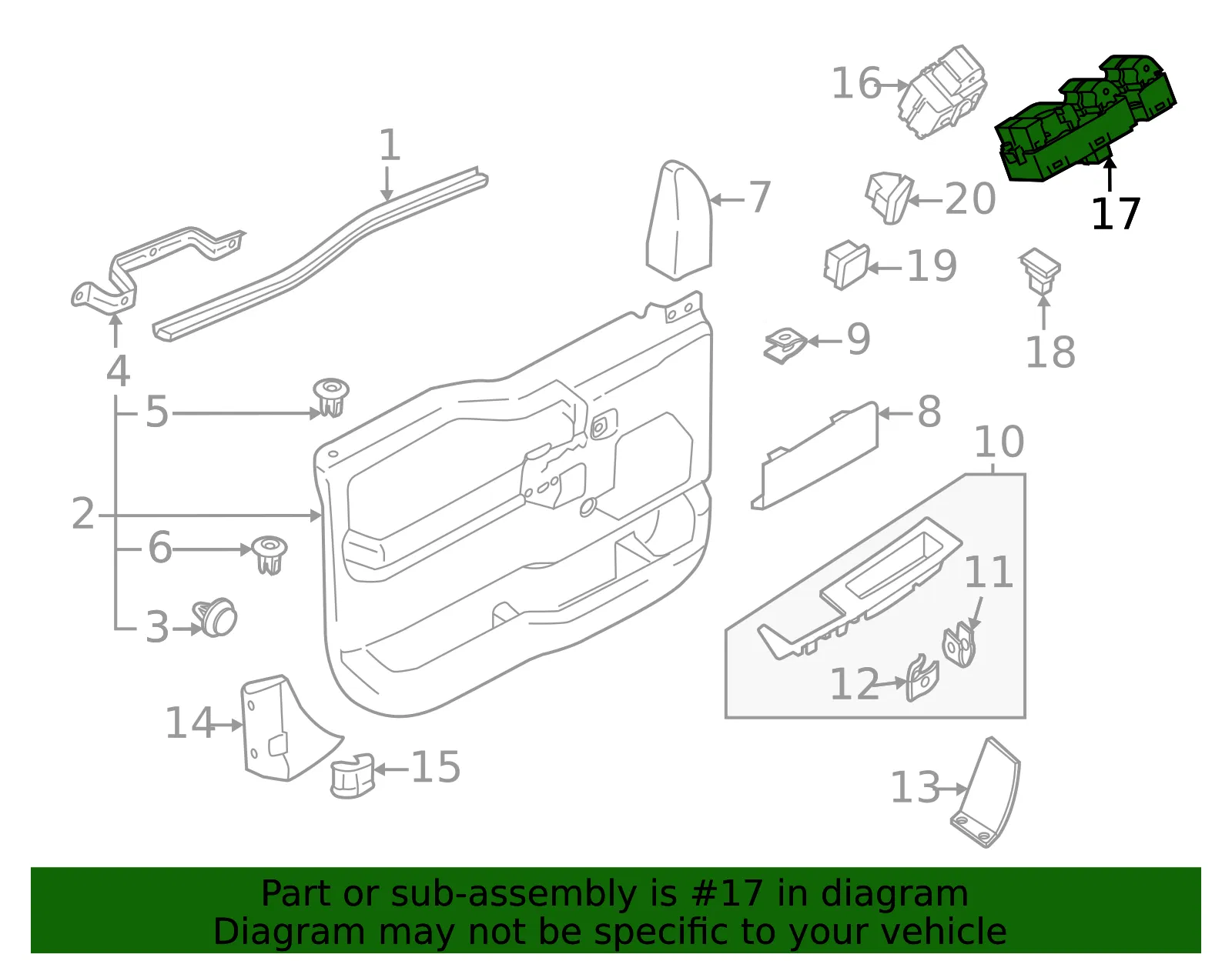 Switch Window Control Doub - Ford (ML3Z-14529-CD)
