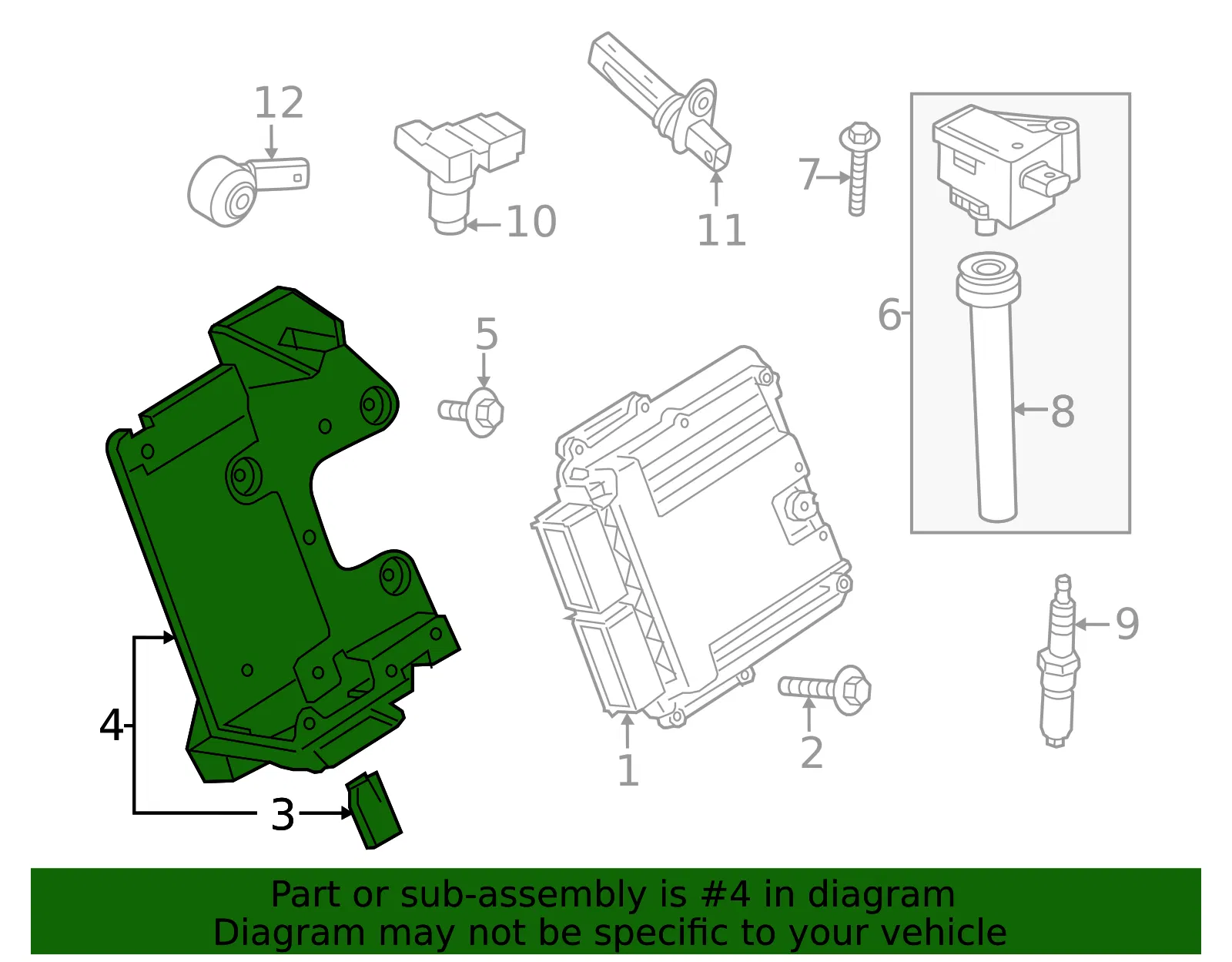 Engine Control Module (ECM) Bracket - Ford (PR3Z-12A659-B)