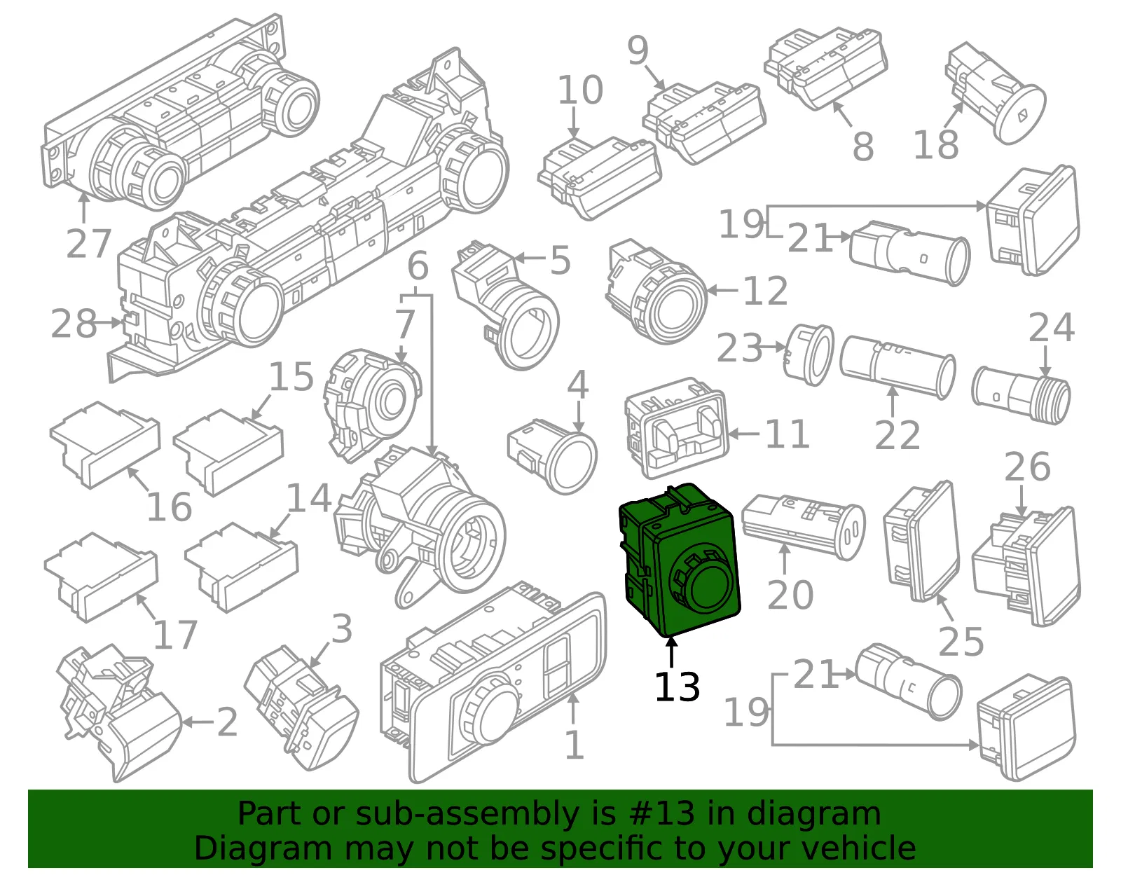 Switch Assembly Control - Ford (RL3Z-14B596-DA)
