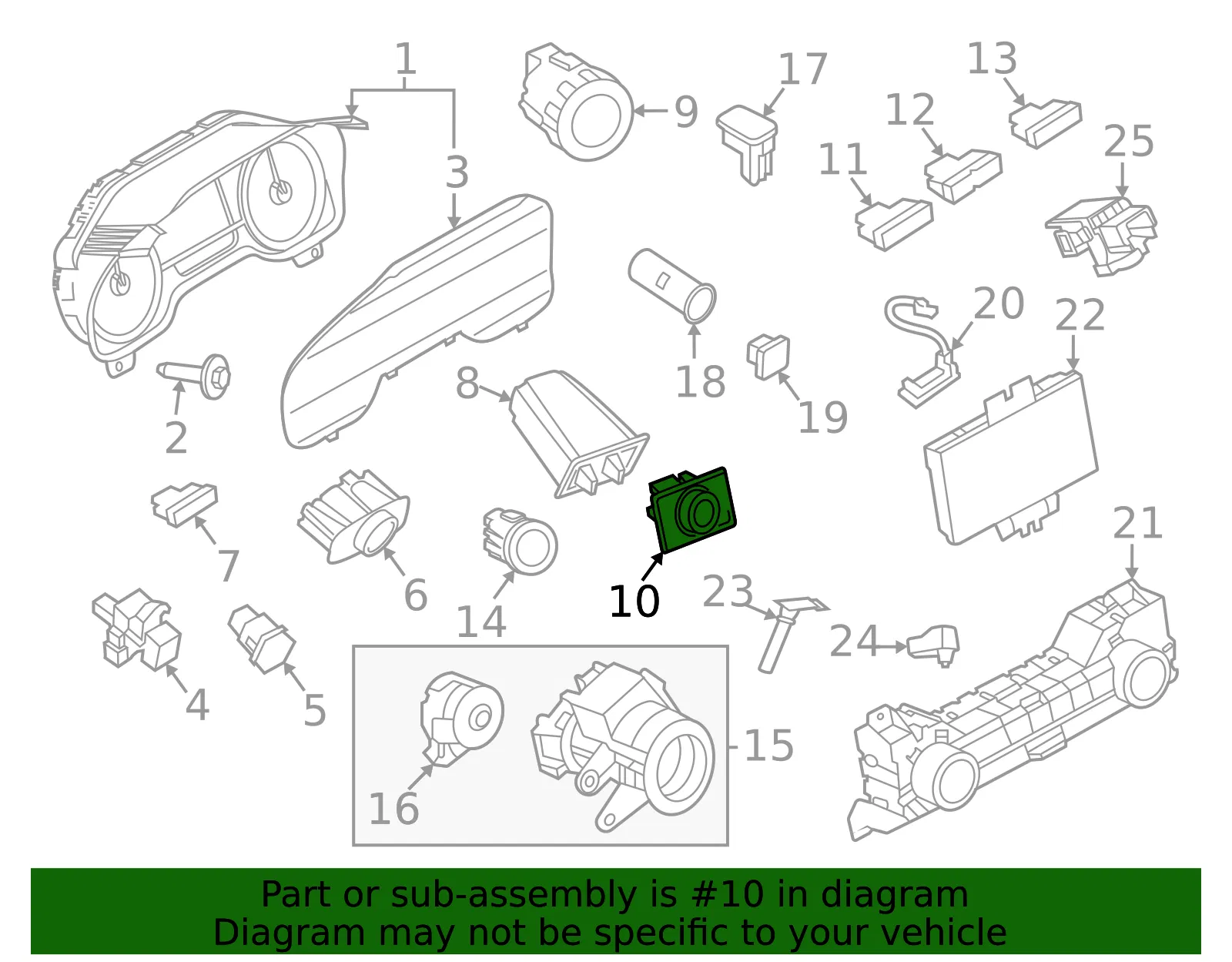Switch Assembly Control - Ford (RL3Z-14B596-FA)