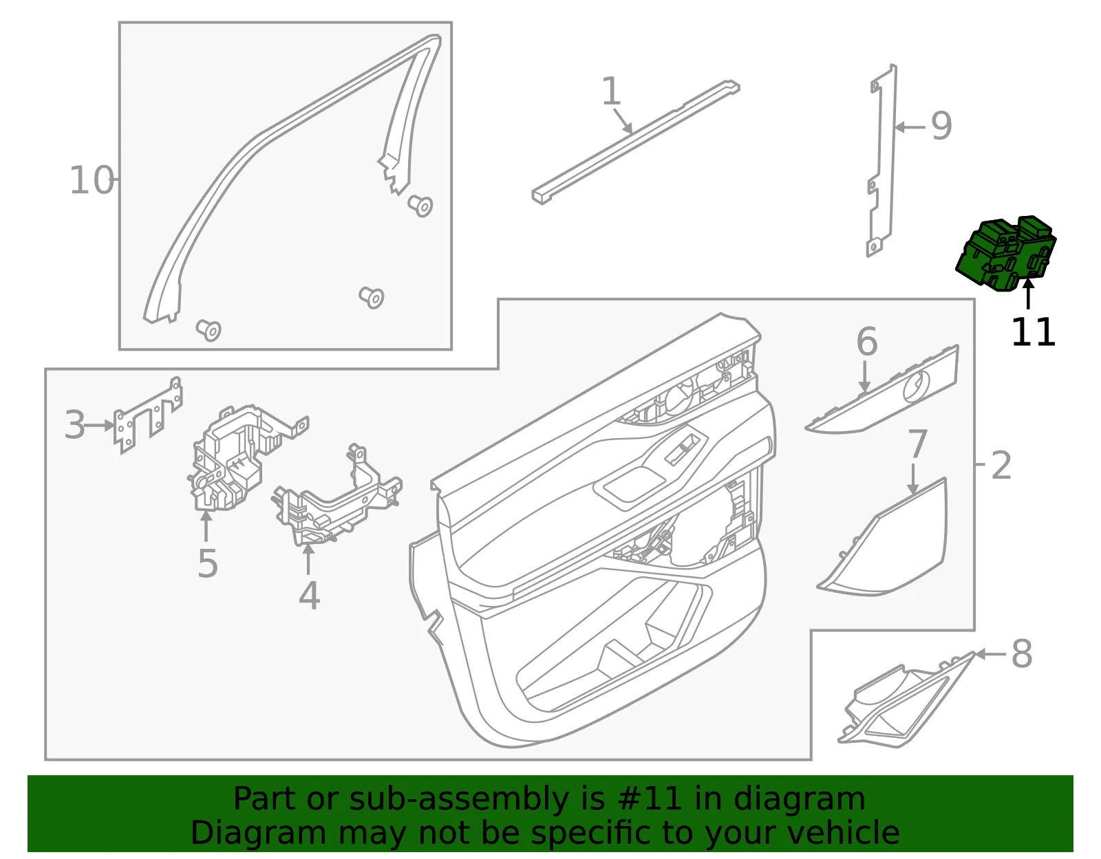 Switch Window Control Sing - Ford (SL7Z-14529-BB)