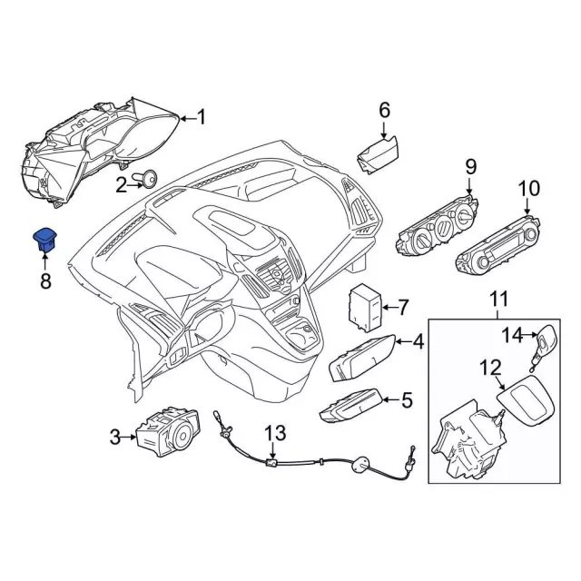 Sun Load Temperature Sensor - Ford (av1z19e663c)