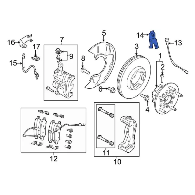 ABS Wheel Speed Sensor Bracket - Ford (bk2z14a163b)