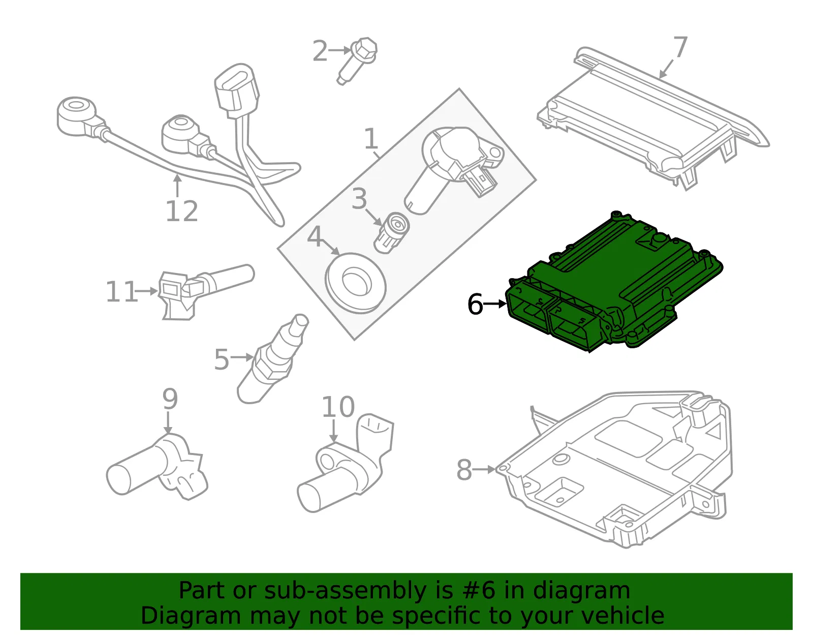 Engine Control Module (ECM) - Ford (cl3z12a650aug)