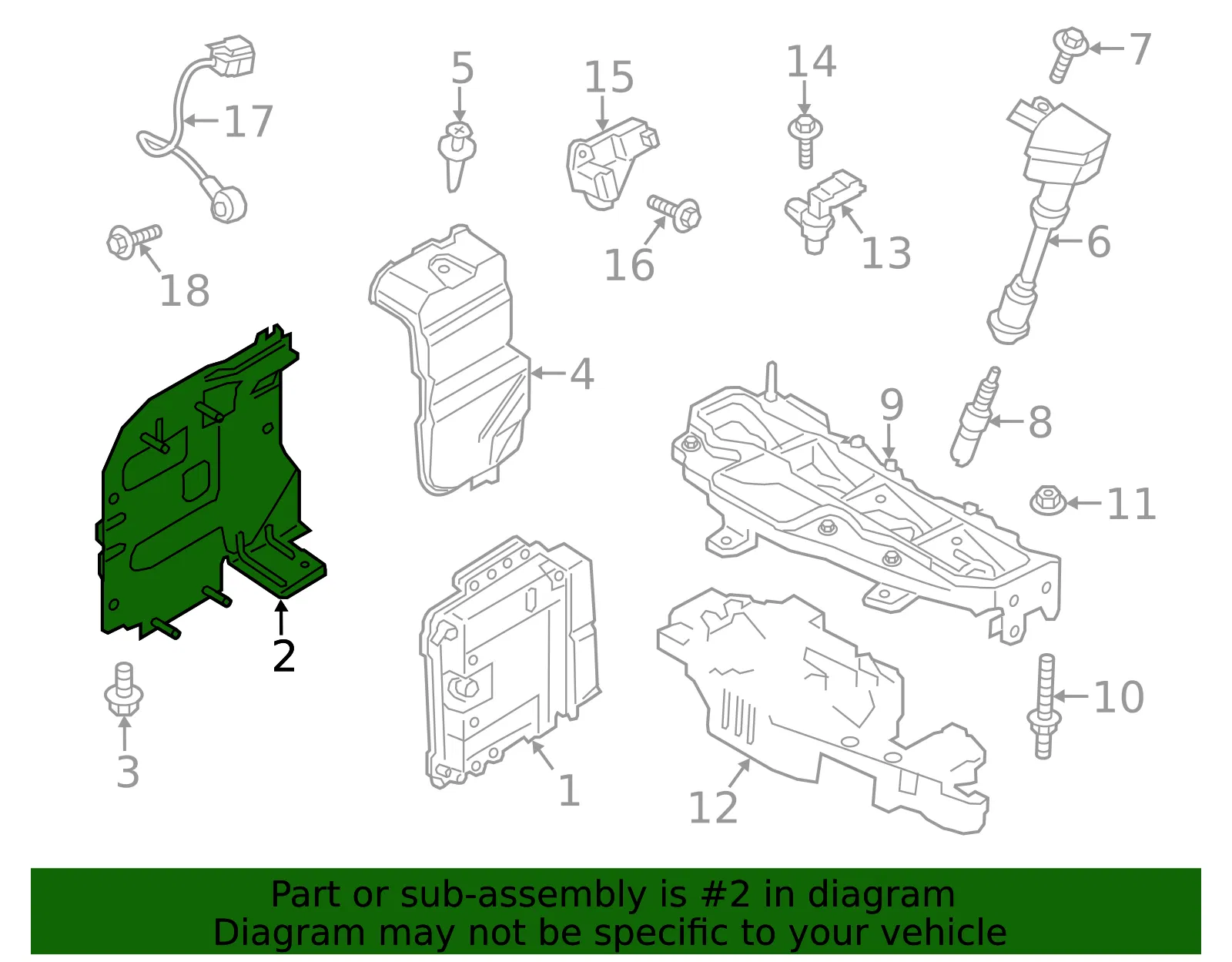 Engine Control Module (ECM) Bracket - Ford (cv2z12a659a)