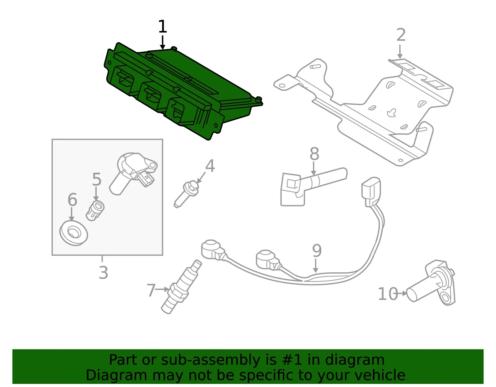 Engine Control Module (ECM) - Ford (db5z12a650vanp)