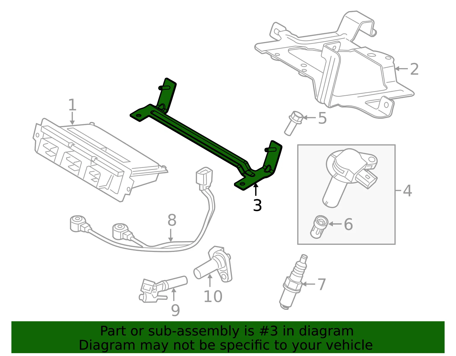 Engine Control Module (ECM) Bracket - Ford (db5z12a659c)