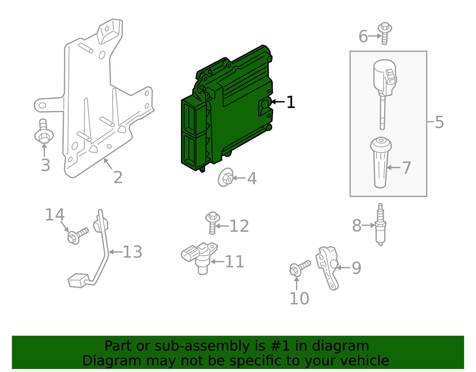 Engine Control Module (ECM) - Ford (dp5z12a650rh)
