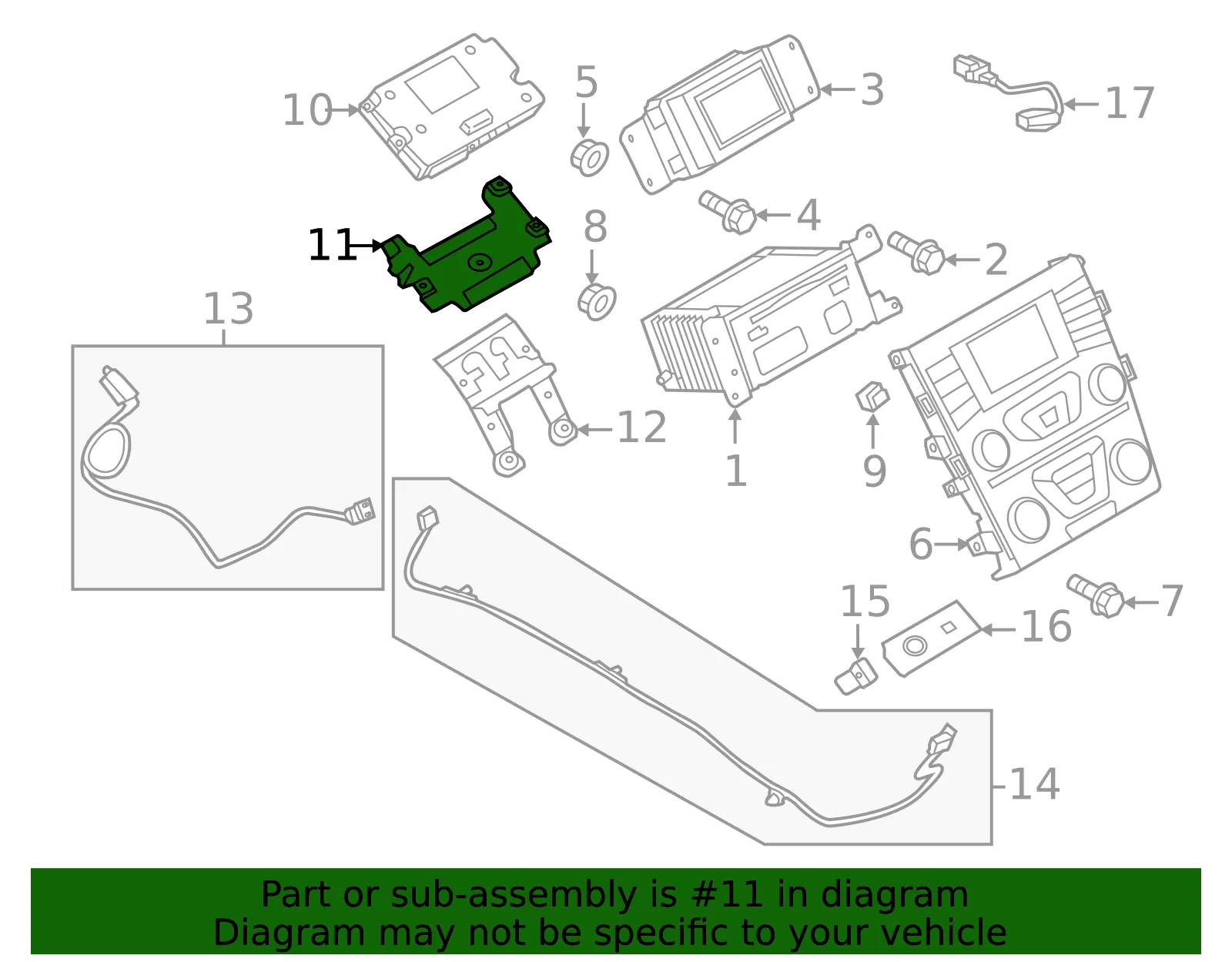 GPS Navigation Control Module Bracket - Ford (ds7z14a301a)