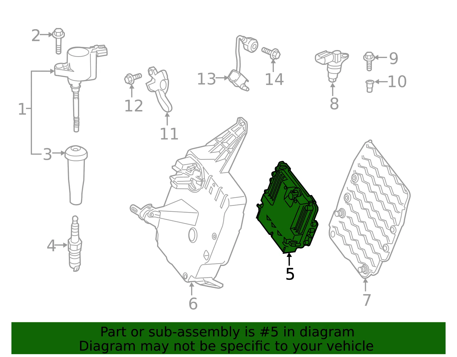 Engine Control Module (ECM) - Ford (ej5z12a650aba)