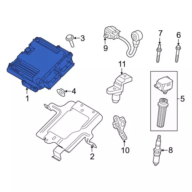 Engine Control Module (ECM) - Ford (fb5z12a650canp)