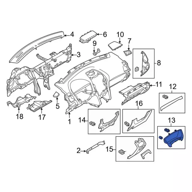 Cluster Bezel - Ford (fb5z78044d70aa)