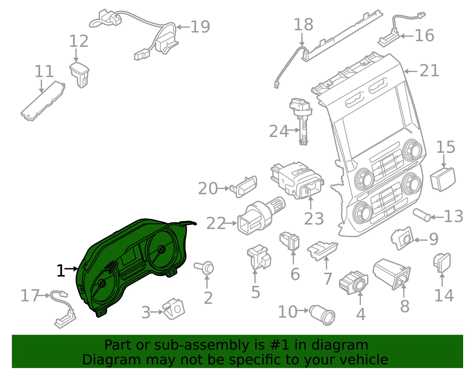 Cluster Assembly - Ford (fl3z10849baa)