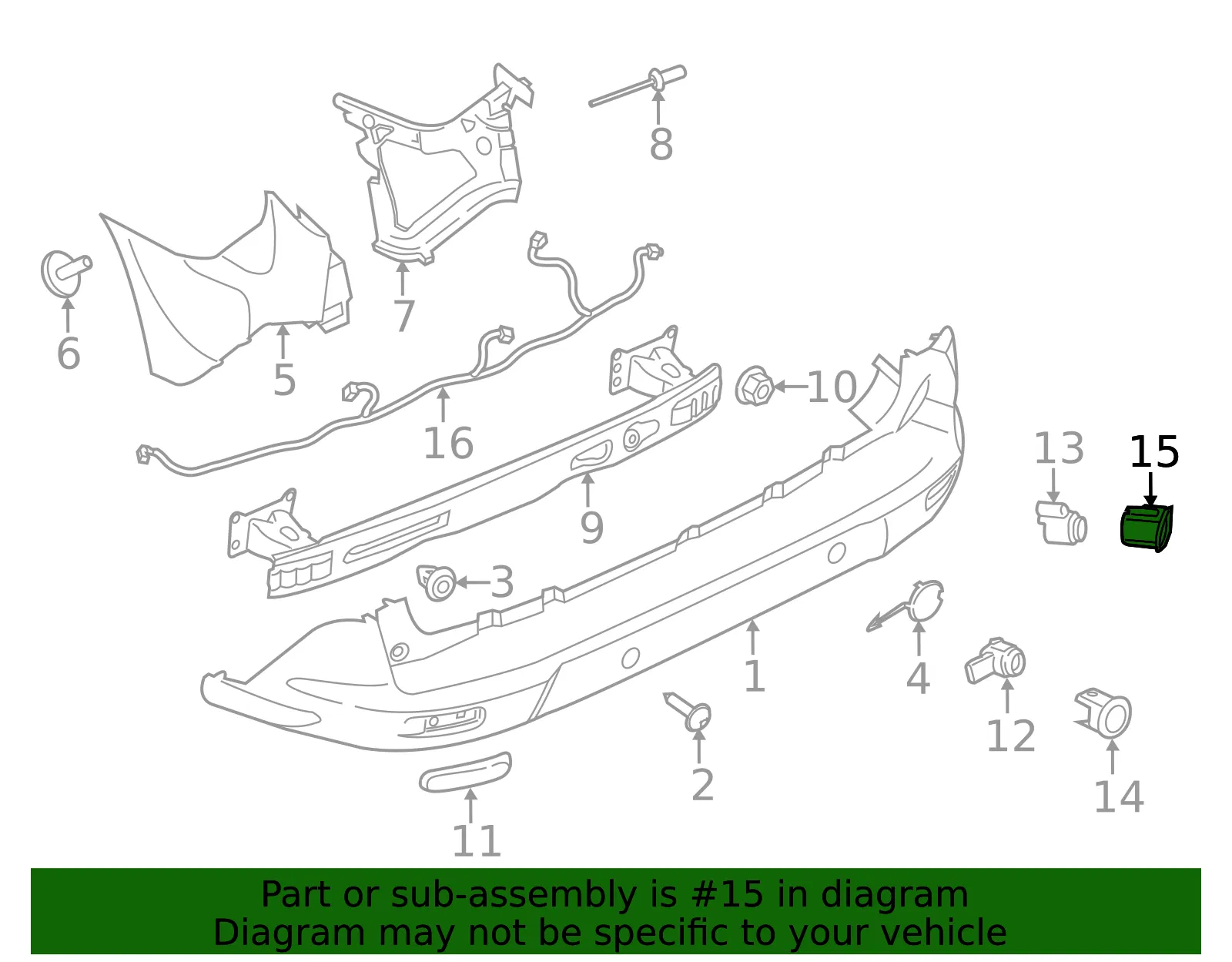 Park Sensor Retainer Bracket - Ford (ft1z15a862ca)