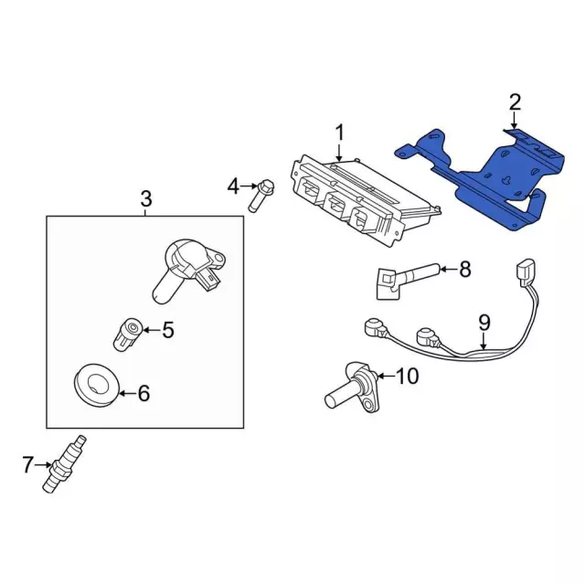 Engine Control Module (ECM) Bracket - Ford (ga8z12a659a)