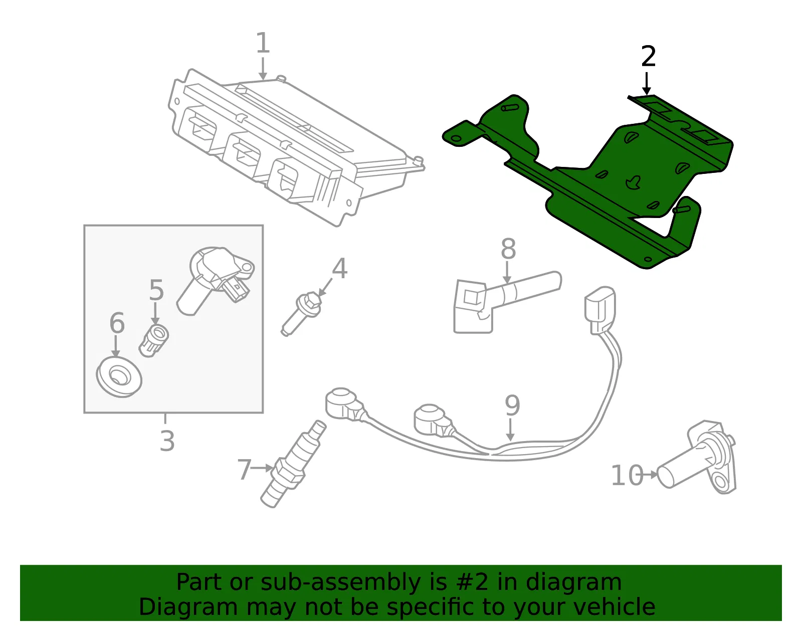 Engine Control Module (ECM) Bracket - Ford (ga8z12a659a)