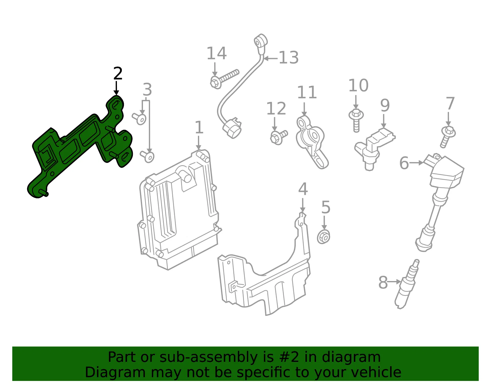 Engine Control Module (ECM) Bracket - Ford (gn1z12a659g)