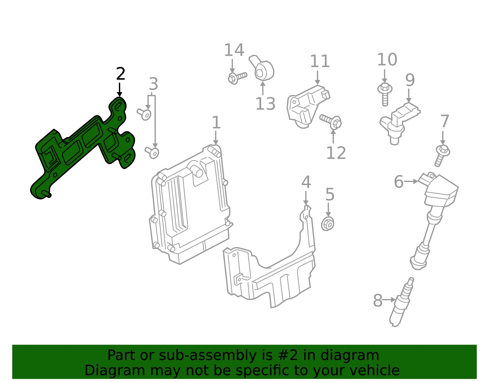 Engine Control Module (ECM) Bracket - Ford (gn1z12a659h)