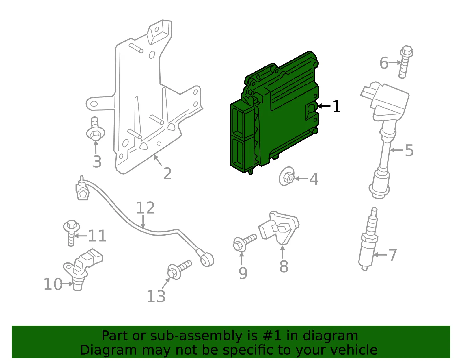 Engine Control Module (ECM) - Ford (gs7z12a650beanp)