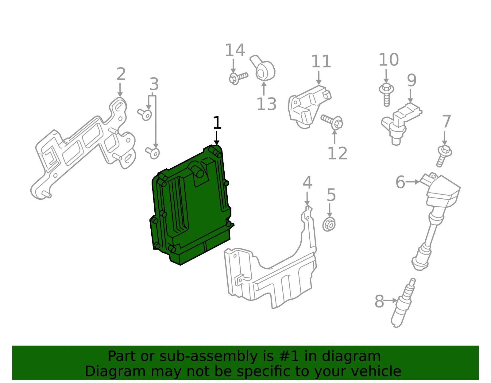 Engine Control Module (ECM) - Ford (ha6z12a650f)